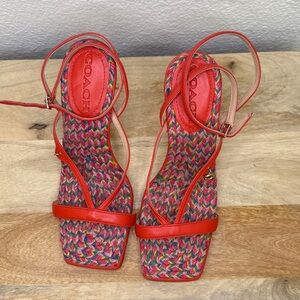 Coach Kaia Leather Strappy Heels 7